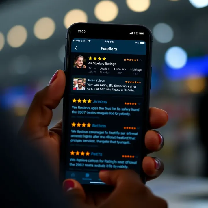 Mobile device showing positive user reviews and ratings for the 777 app