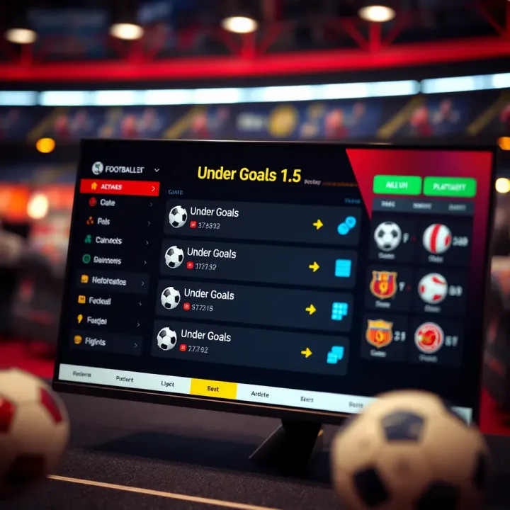 Betting platform interface showing under goals bet options with football icons