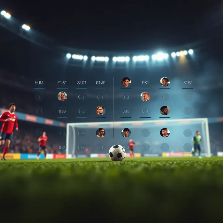 Illustration of a football strategy board showing possible score outcomes and betting strategies