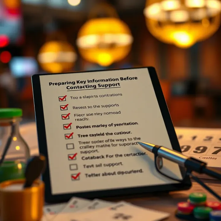 Checklist of important information to have ready before calling customer support