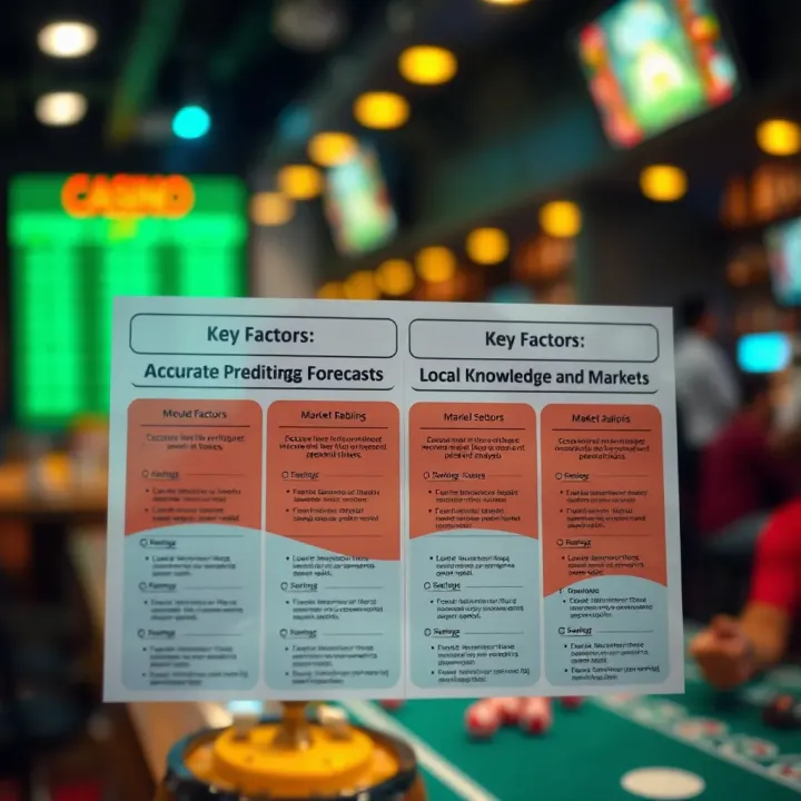 A chart showing factors influencing accurate betting forecasts including local knowledge and market analysis