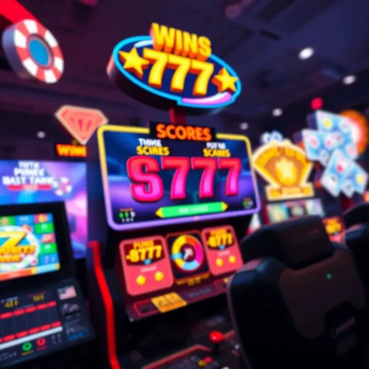 Colorful gaming interface showing a winning score against a backdrop of vibrant graphics