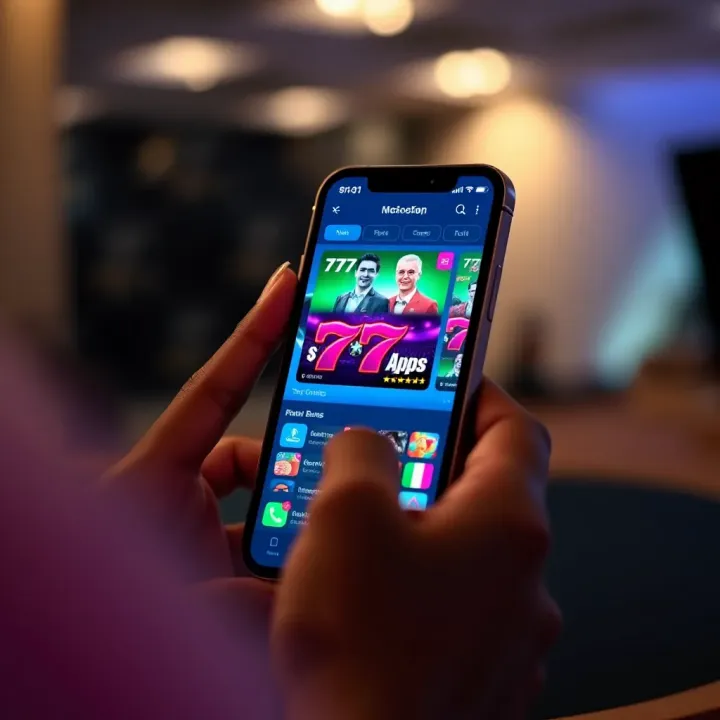 User installing the 777 app on a compatible mobile device