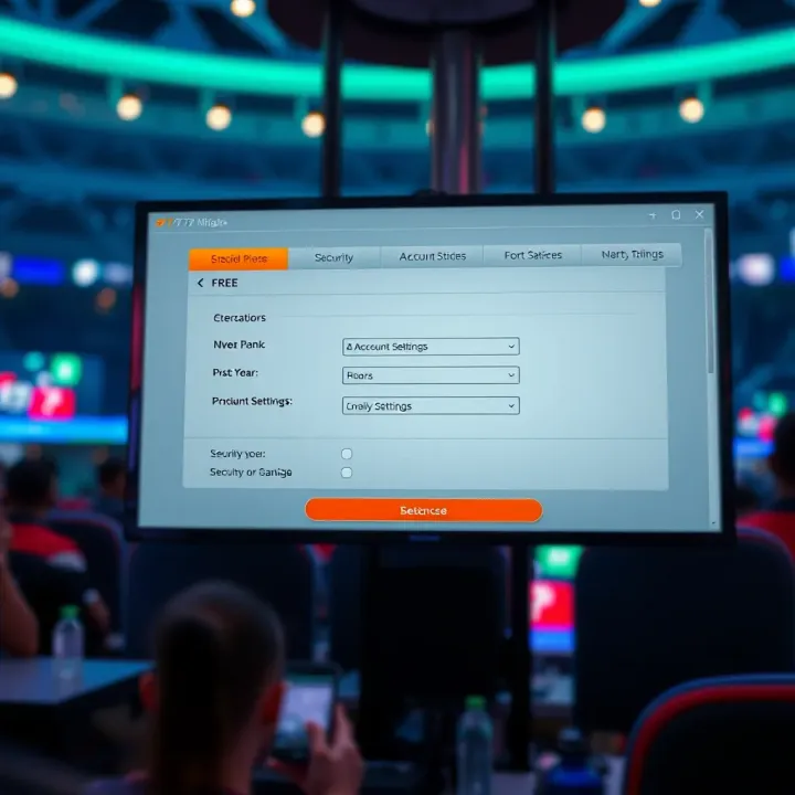 Illustration of account settings interface with security features highlighted