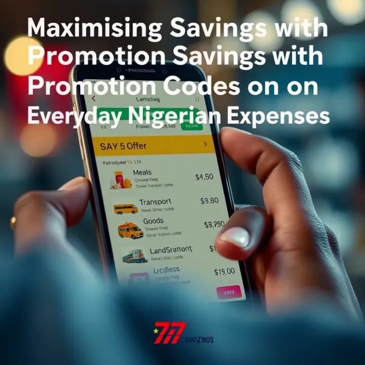 Graphic depicting a mobile phone with promotional offers for meals, transport, and goods in Nigerian currency