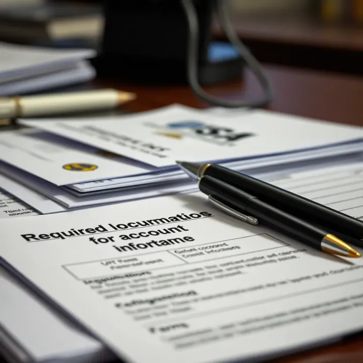 Documents including identification and forms needed for account information update