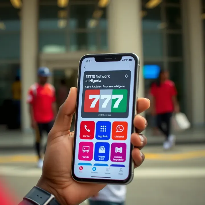 Mobile phone displaying network registration screen with Nigerian telecom icons