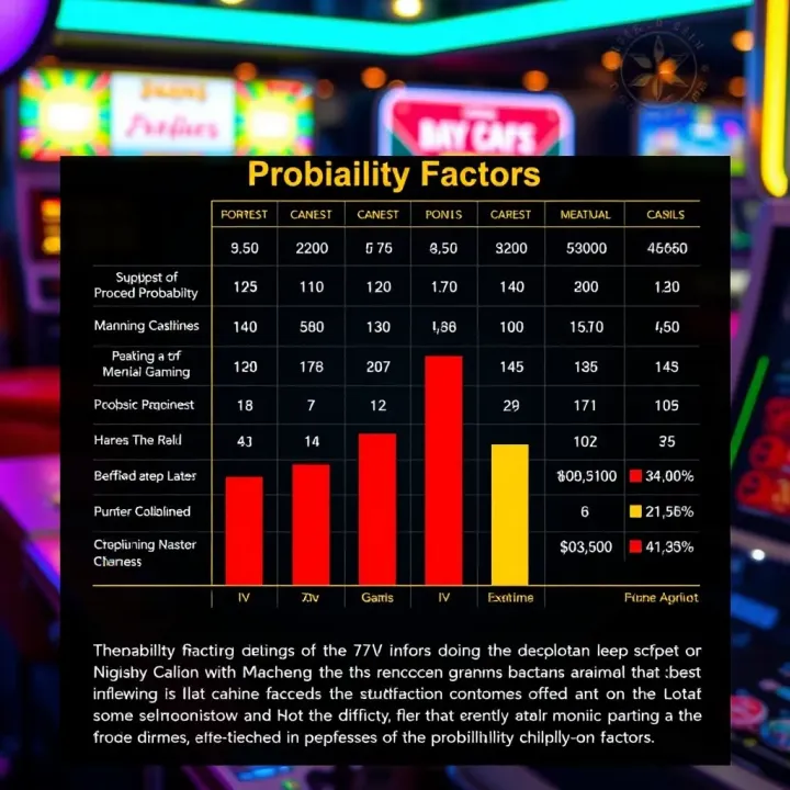 Chart explaining probability factors influencing slot machine outcomes in Nigerian casinos