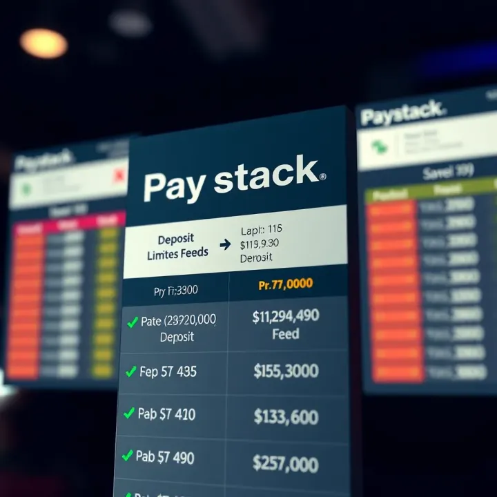 Visual representation of deposit limits and fees associated with Paystack transactions
