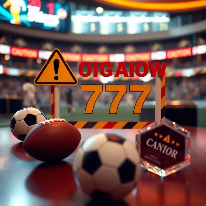 Conceptual illustration of digital scam with caution signs and football elements