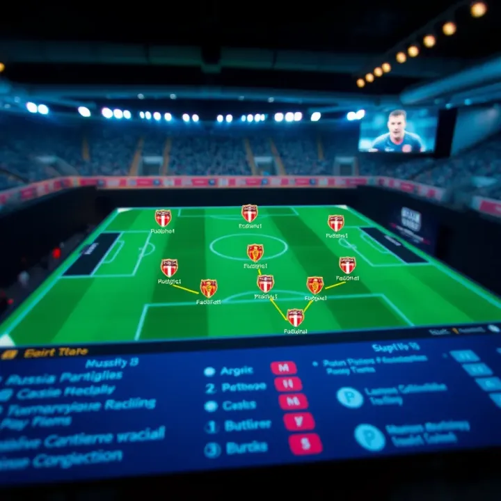 Detailed tactical layout of a soccer team's offensive strategy on a digital board