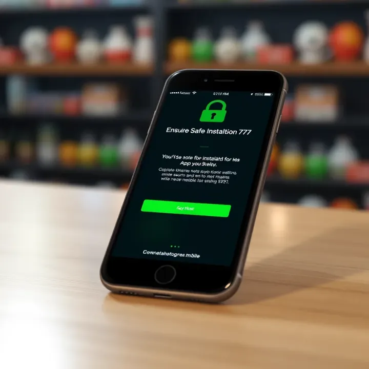 Illustration of secure app installation and verification on a mobile device