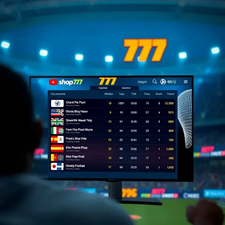 Screenshot of Shop 777 livescore showing real-time football match updates in Nigeria
