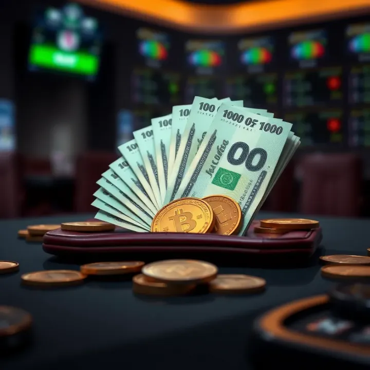 Conceptual graphic of a digital wallet with Nigerian naira notes and coins symbolizing bankroll management