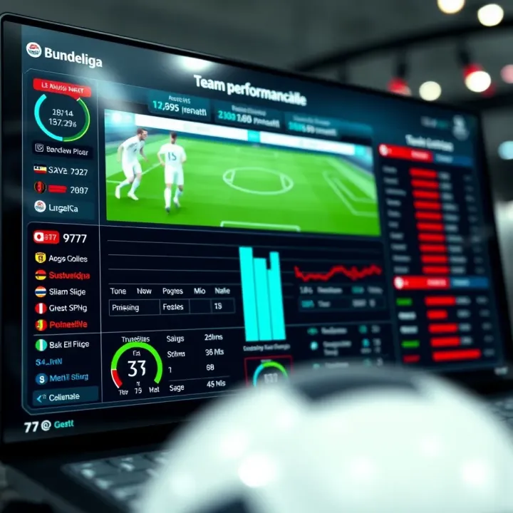 Detailed analysis of Bundesliga football teams' recent performances on a digital dashboard