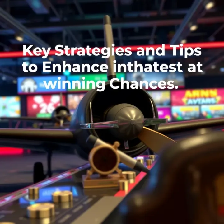Visual representation of strategic tips and winning methods for an online betting game themed on aviation
