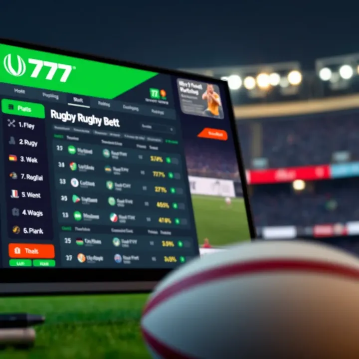 Screenshot of popular Nigerian-friendly online platform showcasing rugby betting interface with odds and bet selections