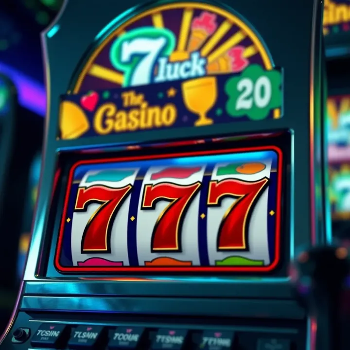 Casino slot machine showcasing a winning combination associated with luck