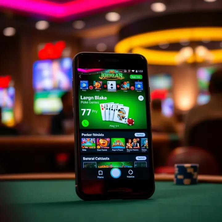 Smartphone displaying a trusted Nigerian online poker platform with vibrant game interface