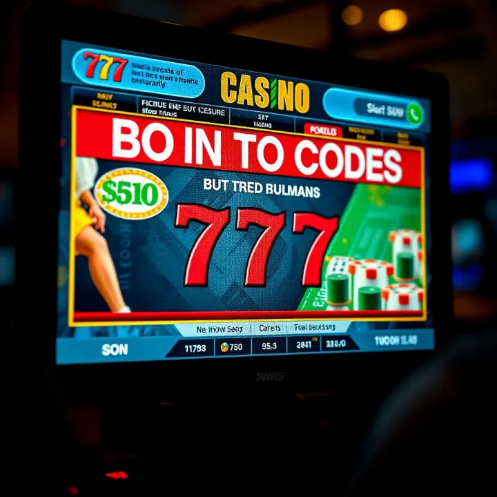 Casino bonus code unlocking special promotions and rewards on a digital screen