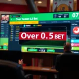 Illustration showing a digital betting interface highlighting the over 0.5 bet option for a sports match