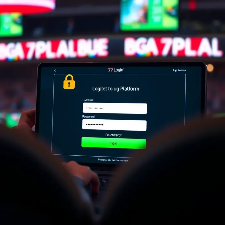 User interface showing login screen with fields for username and password on a secure platform