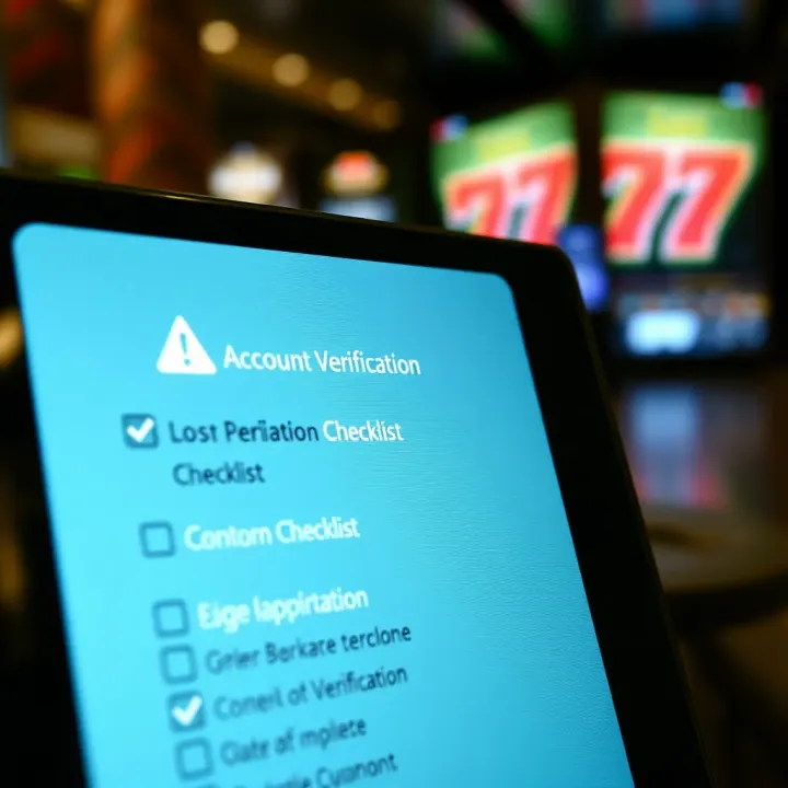 Account verification checklist on a digital device screen with confirmation symbols