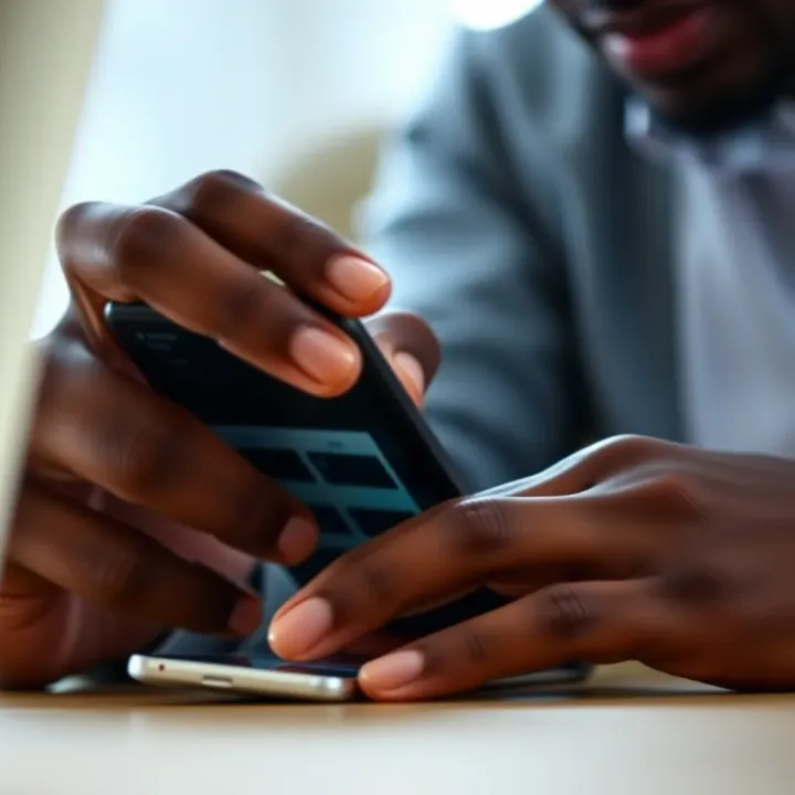 Verifying Account Details on Your Device User verifying account details on a mobile device